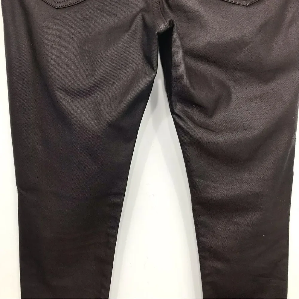 Banana Republic Factory Brown Barn Red Waxed Denim Skinny Fit Jeans